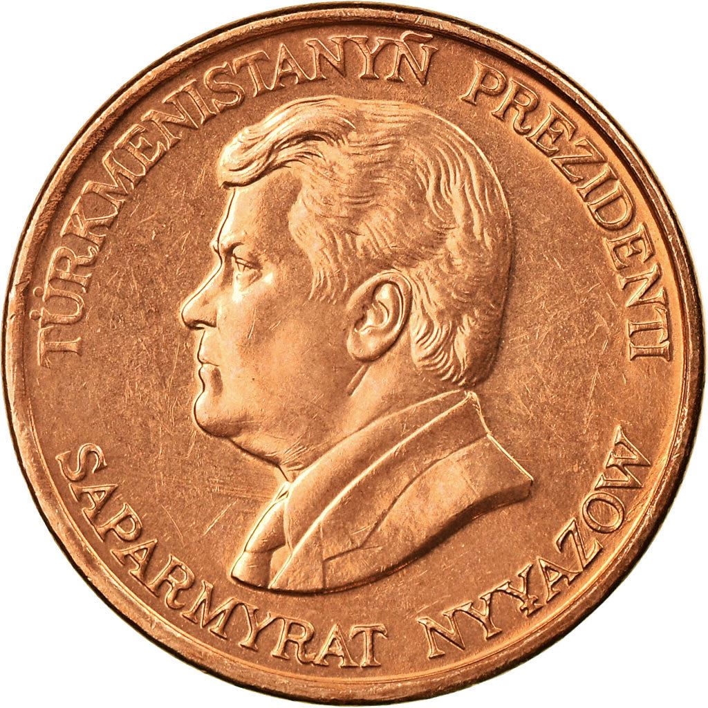 Turkmenistan | 5 Tenne Coin | President Niyazov | Wreath | Km:2 | 1993