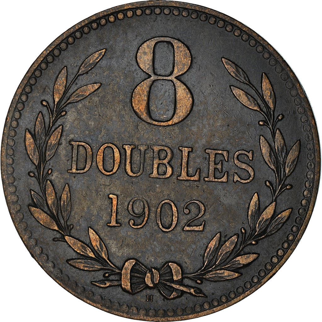 Guernsey 8 Doubles Coin | KM7 | 1864 - 1911