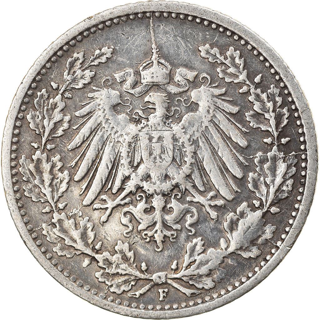 German Empire 1/2 Mark Coin | Deutsches Reich | Wilhelm II | Type 2 | KM17 | 1905 - 1919