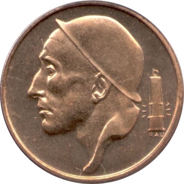 Belgium | 50 Centimes Coin | Miner | Lamp | Crown | KM:145 | 1952 - 2001