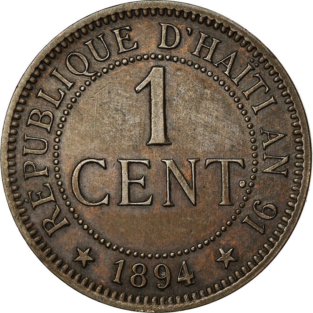 Haiti | 1 Centime Coin | Palm Tree | Cannon | Km:48 | 1886 - 1895