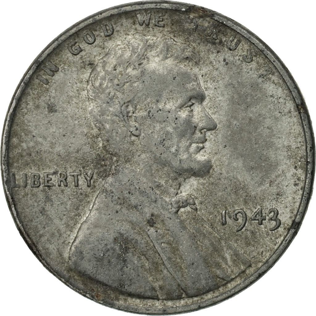 Estados Unidos | Moeda de 1 Cêntimo | Abraham Lincoln | Km:132A | 1943 - 1944