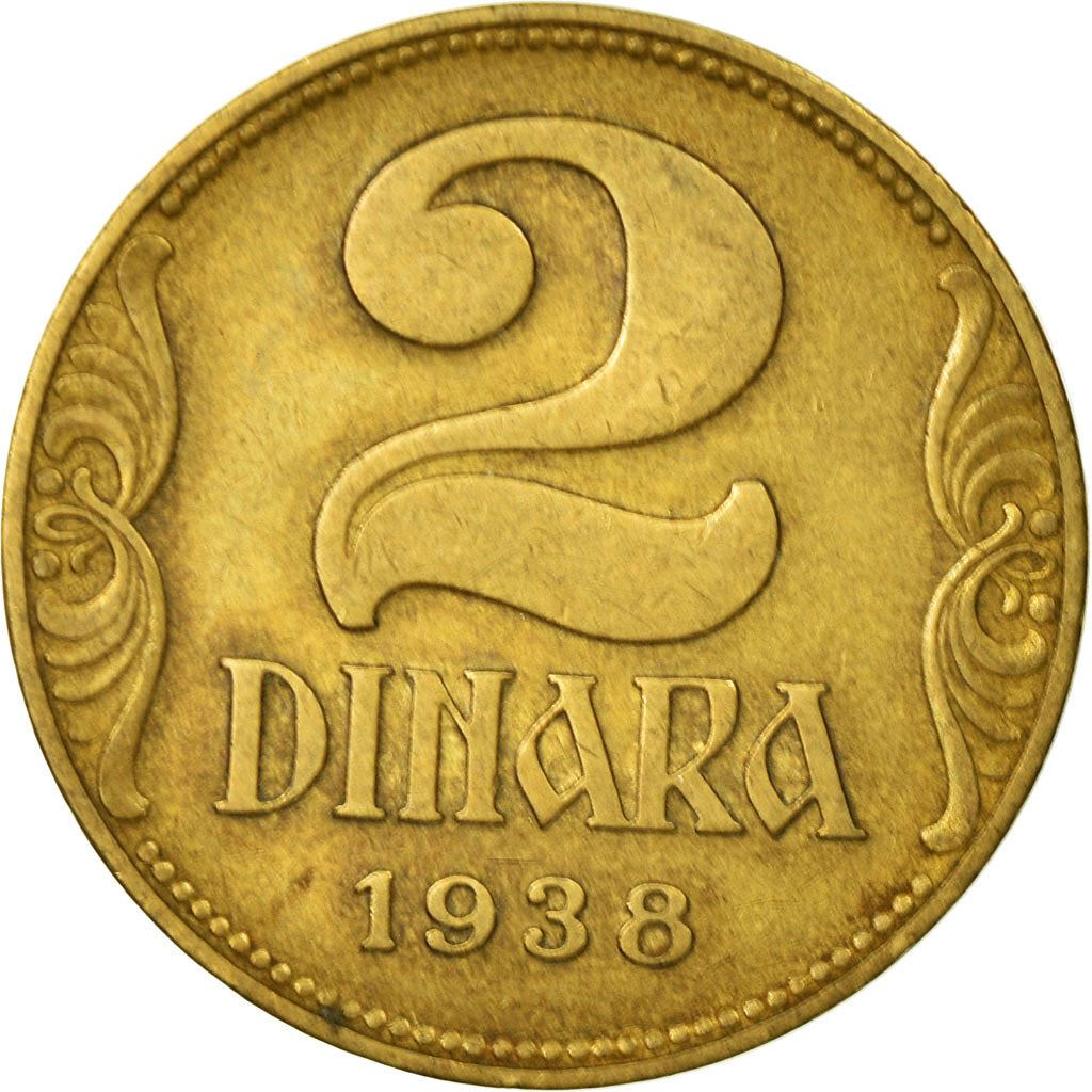 Yugoslavia | 2 Dinara Coin | Large Crown | Km:20 | 1938