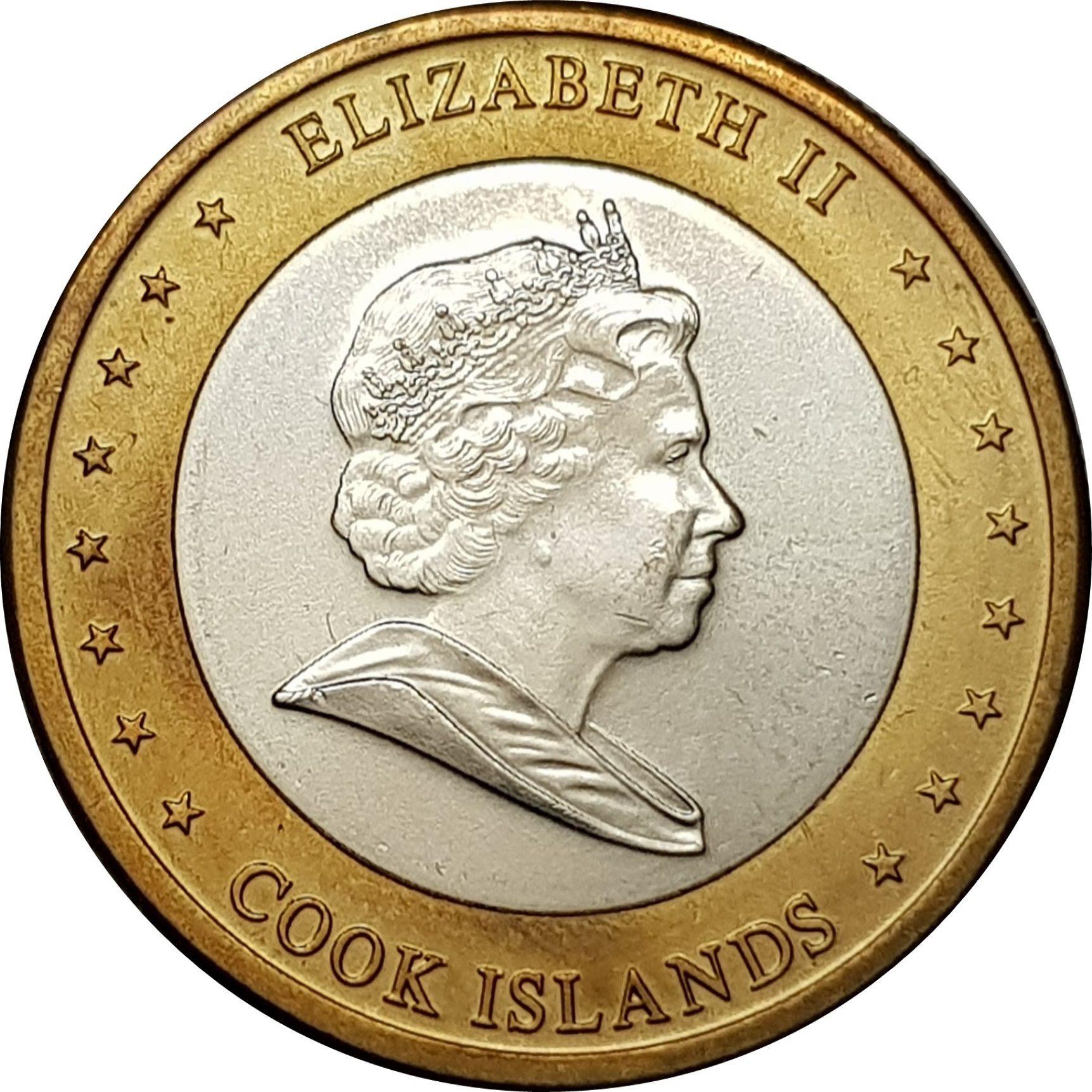 Cook Islands | 1 Dollar Coin | Elizabeth II | Tangaroa | KM:762 | 2010