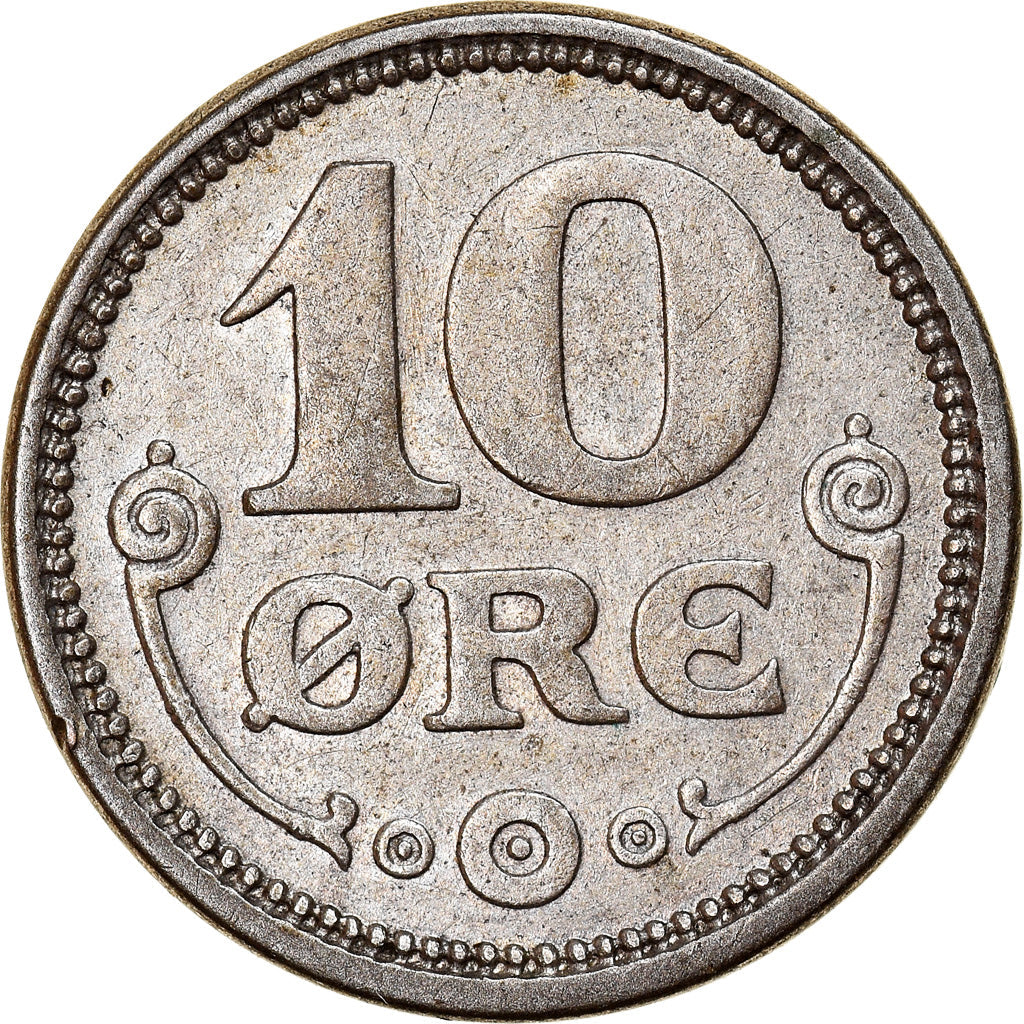 Denmark | 10 Ore Coin | Monogram | Km:818 | 1914 - 1919