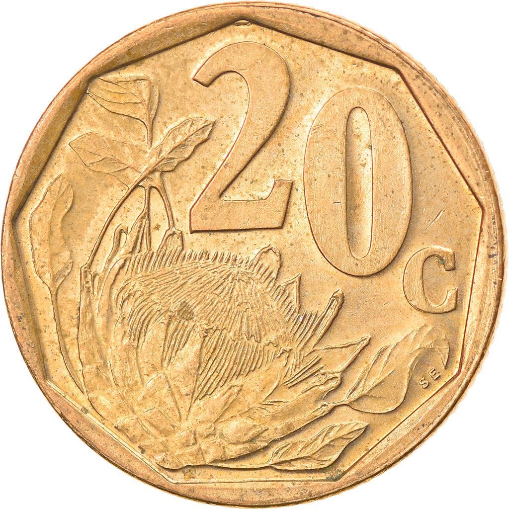South Africa | 20 Cents Coin | Tswana Legend - AFERIKA BORWA | KM225 | 2000 - 2001
