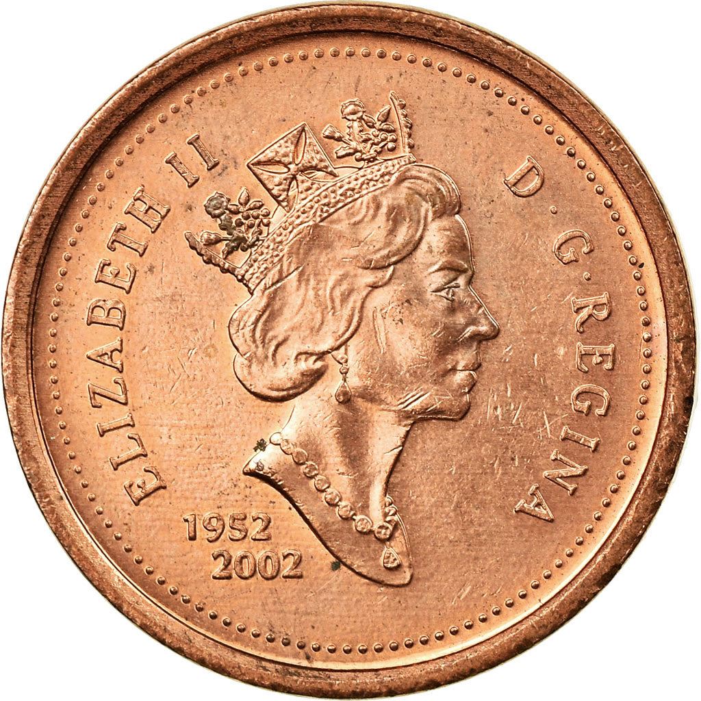 Canada | 1 Cent Coin | Copper plated zinc | Golden Jubilee | KM:445 | 2002