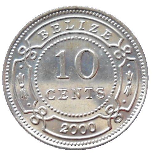 Belizean 10 Cents Coin | Queen Elizabeth II | KM35 | Belize | 1974 - 2000