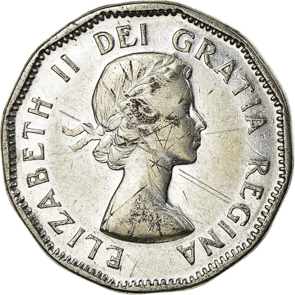 Canada | 5 Cents Coin | Chromium plated steel | 1st portrait | KM:50 | 1953-1954