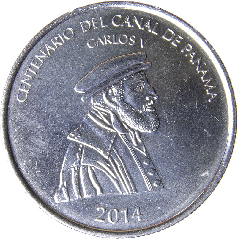 Panama 1/2 Balboa Coin | Charles V of the Holy Empire | KM145 | 2014