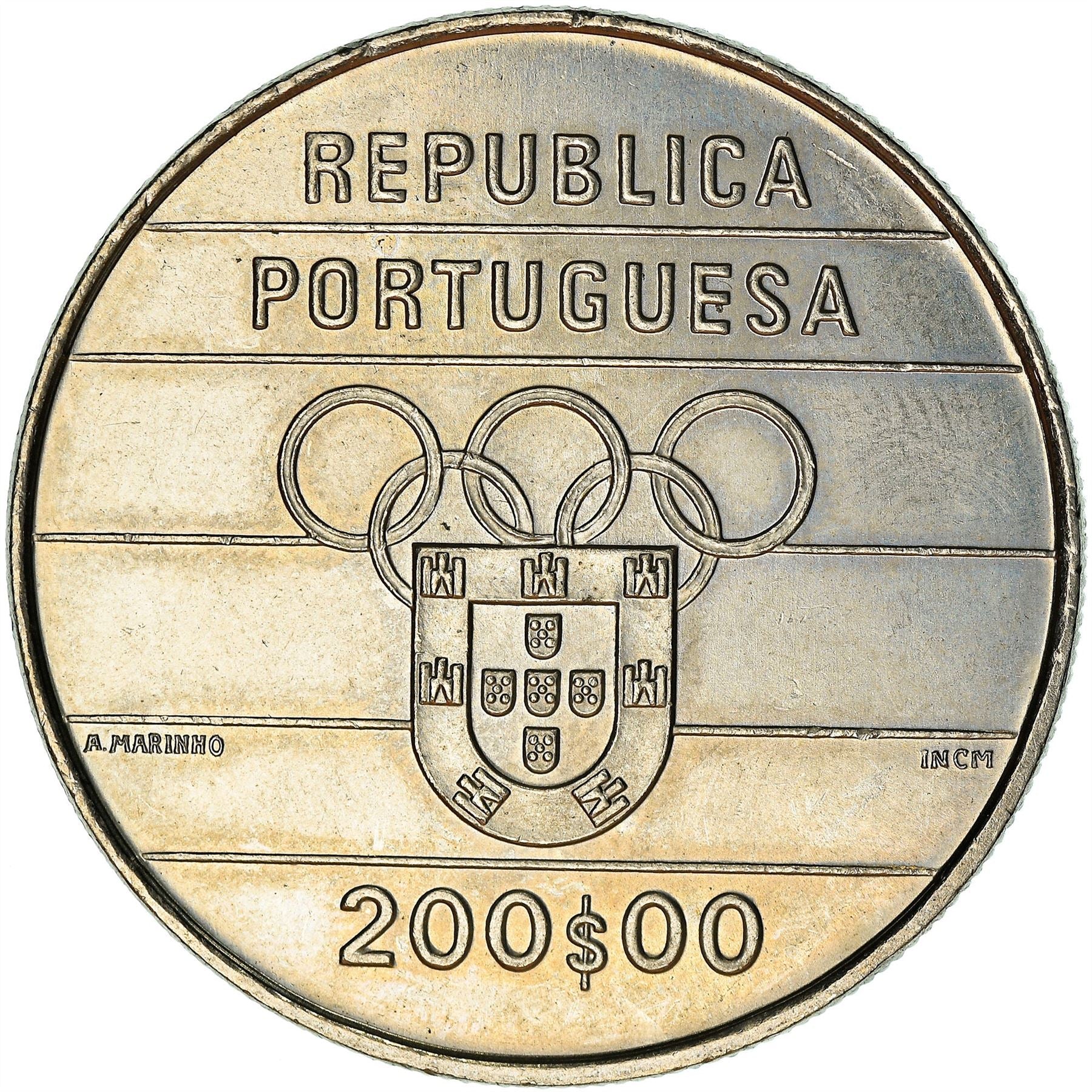 Portugal | 200 Escudos Coin | XXV Olympic Games | Runner | KM662 | 1992