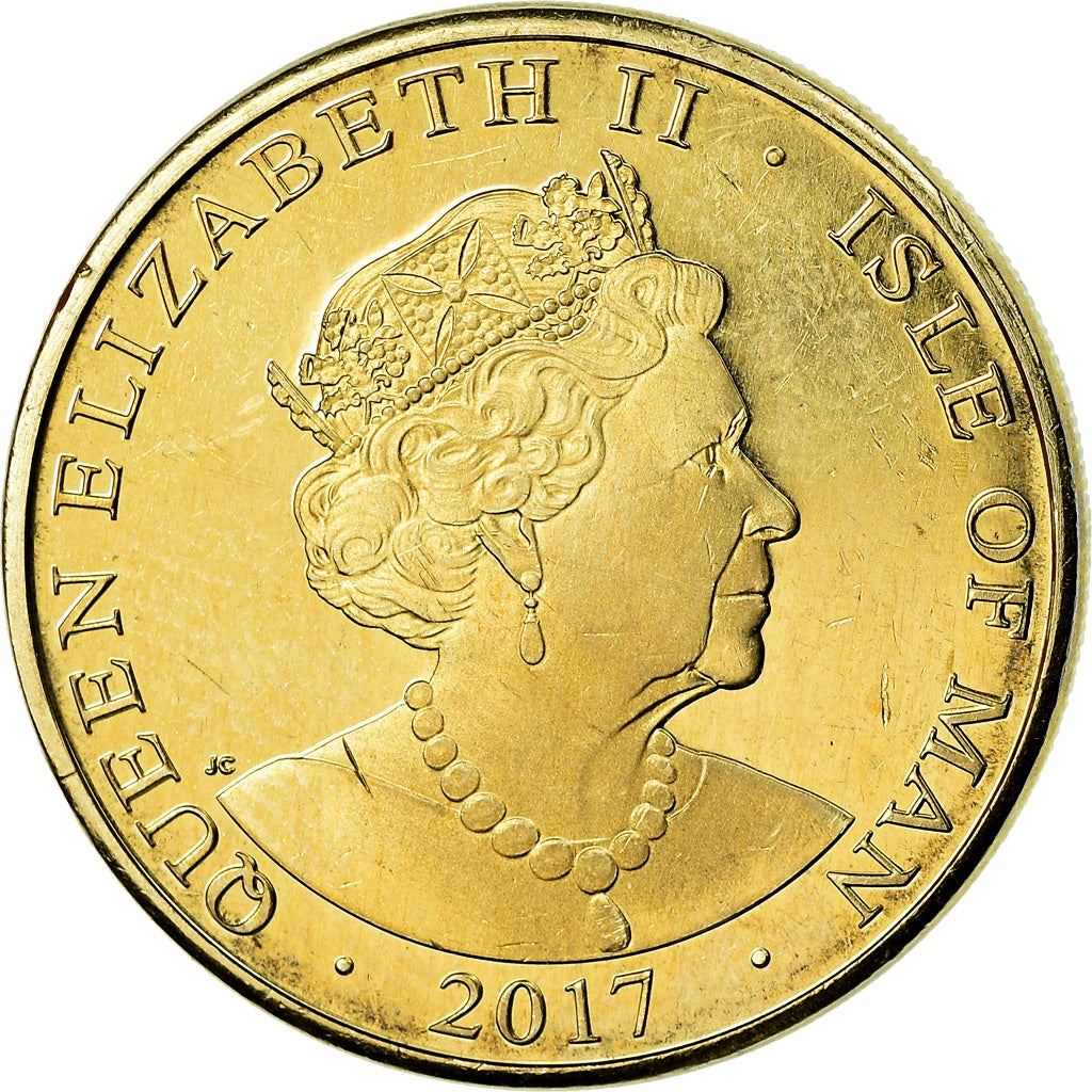 Isle of Man | 1 Pound Coin | Peregrine Falcon | Raven | Queen Elizabeth II | Km:1603 | 2017 - 2021