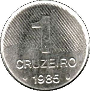 Brazil 1 Cruzeiro Coin | FAO Sugar canes | KM598 | 1985