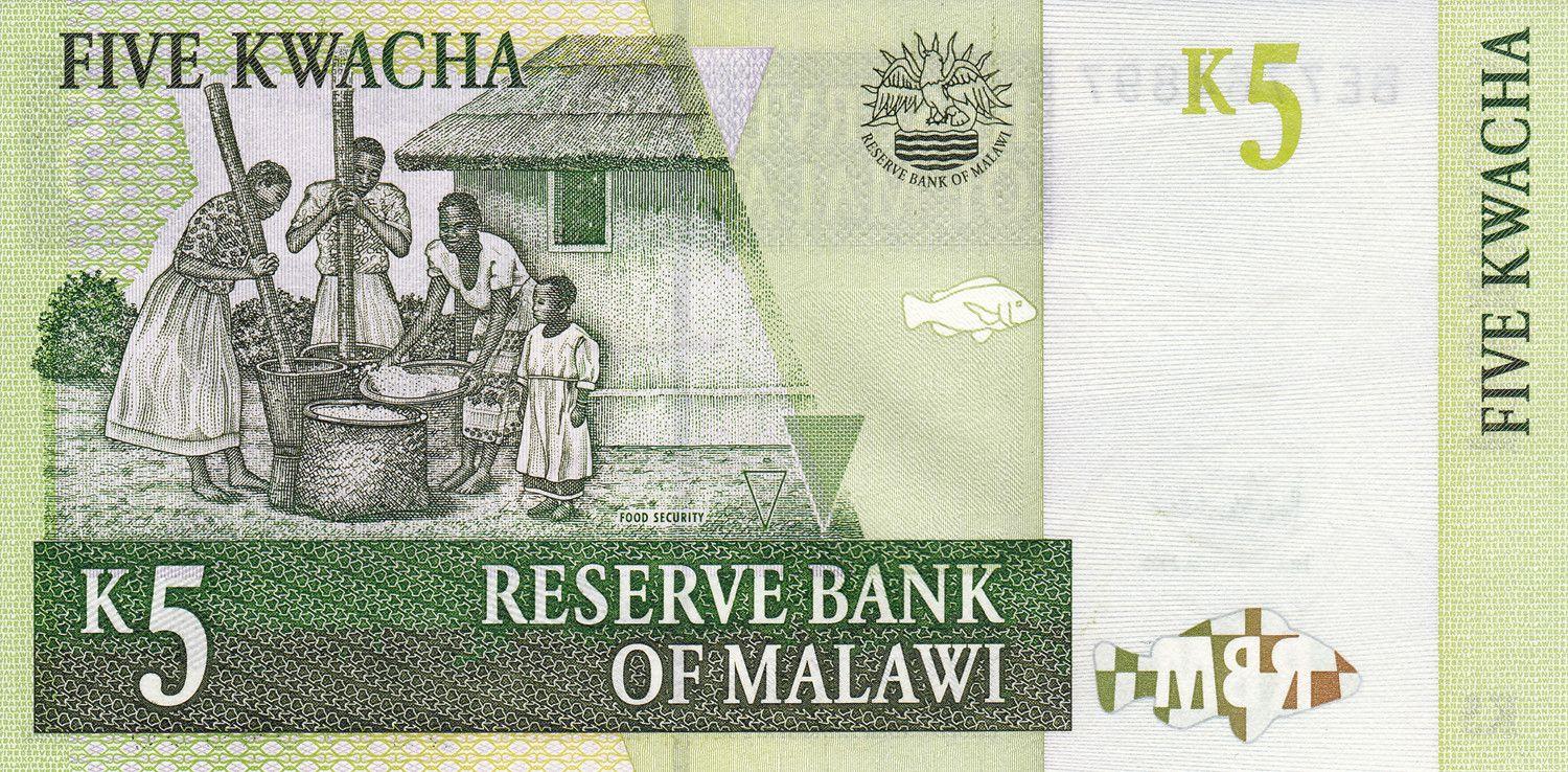 Malawi | 5 Kwacha Banknote | 1997 - 2005 | John Chilembwe | Villagers Mashing Grain