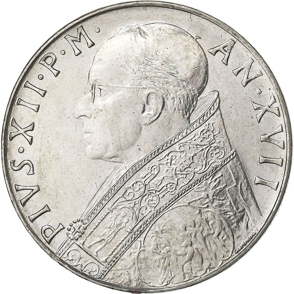 Vatican City | 100 Lire Coin | Pius XII | Km:55 | 1955 - 1958