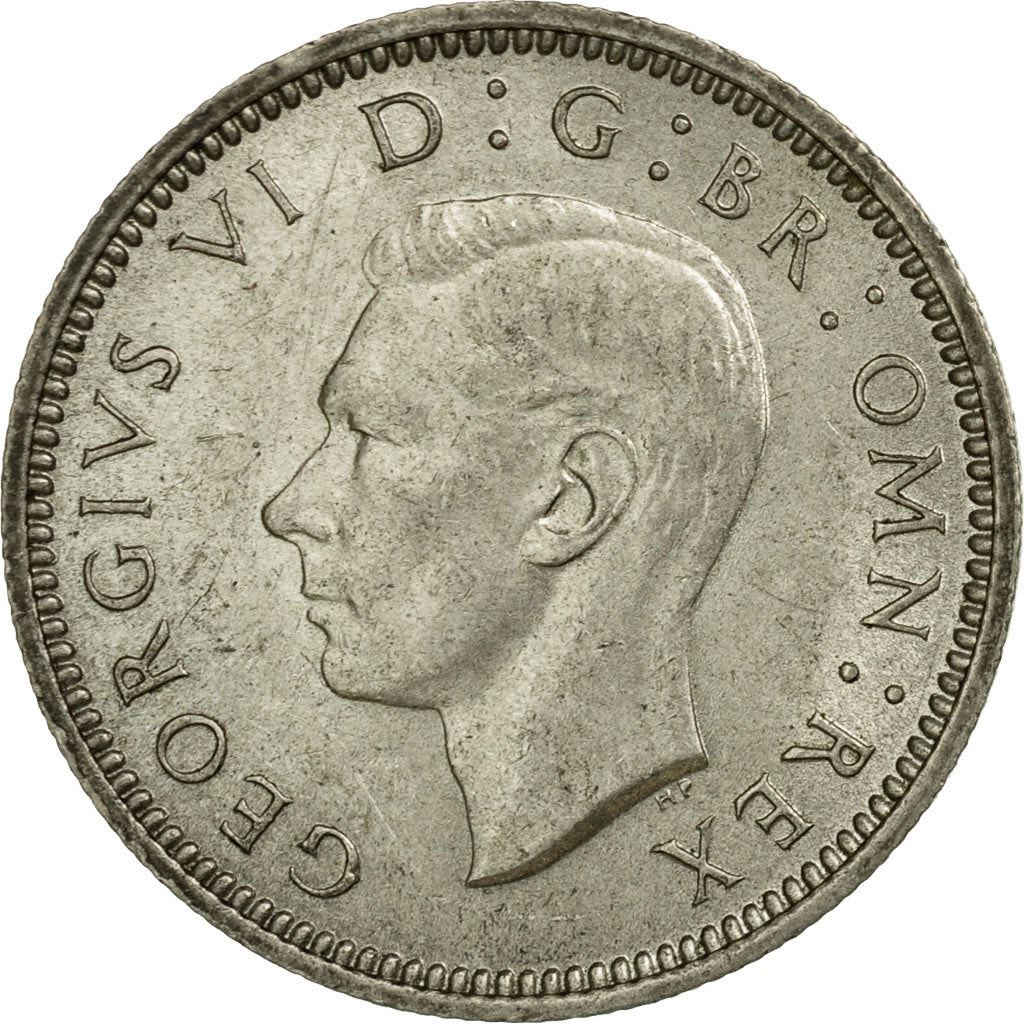 United Kingdom | 6 Pence Coin | George VI | KM:852 | 1937 - 1946