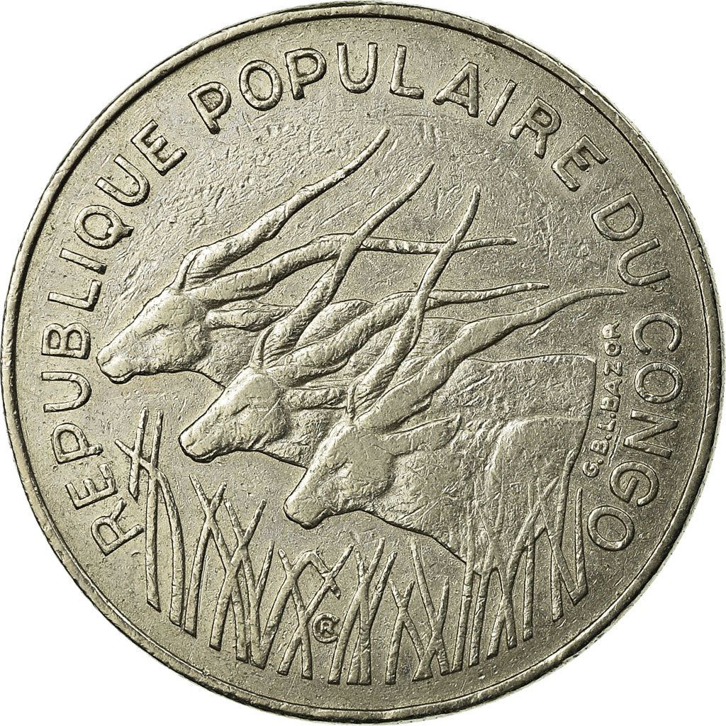Republic of The Congo | 100 Francs Cfa Coin | Giant Elands | Km:2 | 1975 - 1990