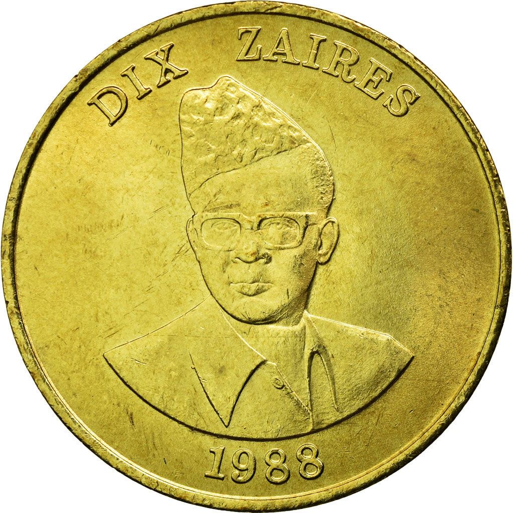 Zaire | 10 Zaires Coin | Mobutu Sese Seko | Km:19 | 1988