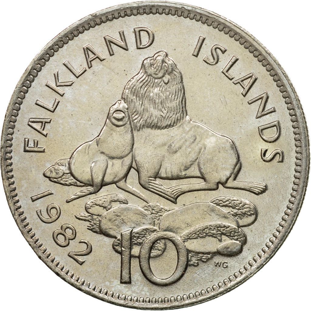 Falkland Islands | 10 Pence Coin | Seals | Km:5.1 | 1974 - 1992