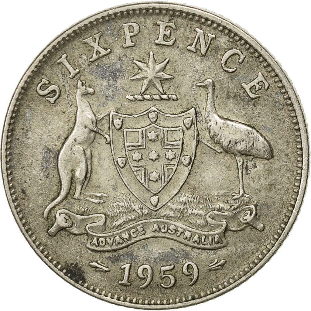Australia | 6 Pence Coin | Elizabeth II | Km:58 | 1955 - 1963