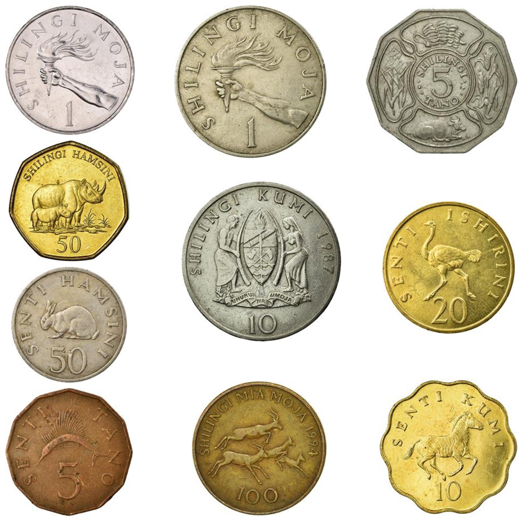 Tanzania 10 Mixed Coins | Senti - Shilingi | 1966 - 2018