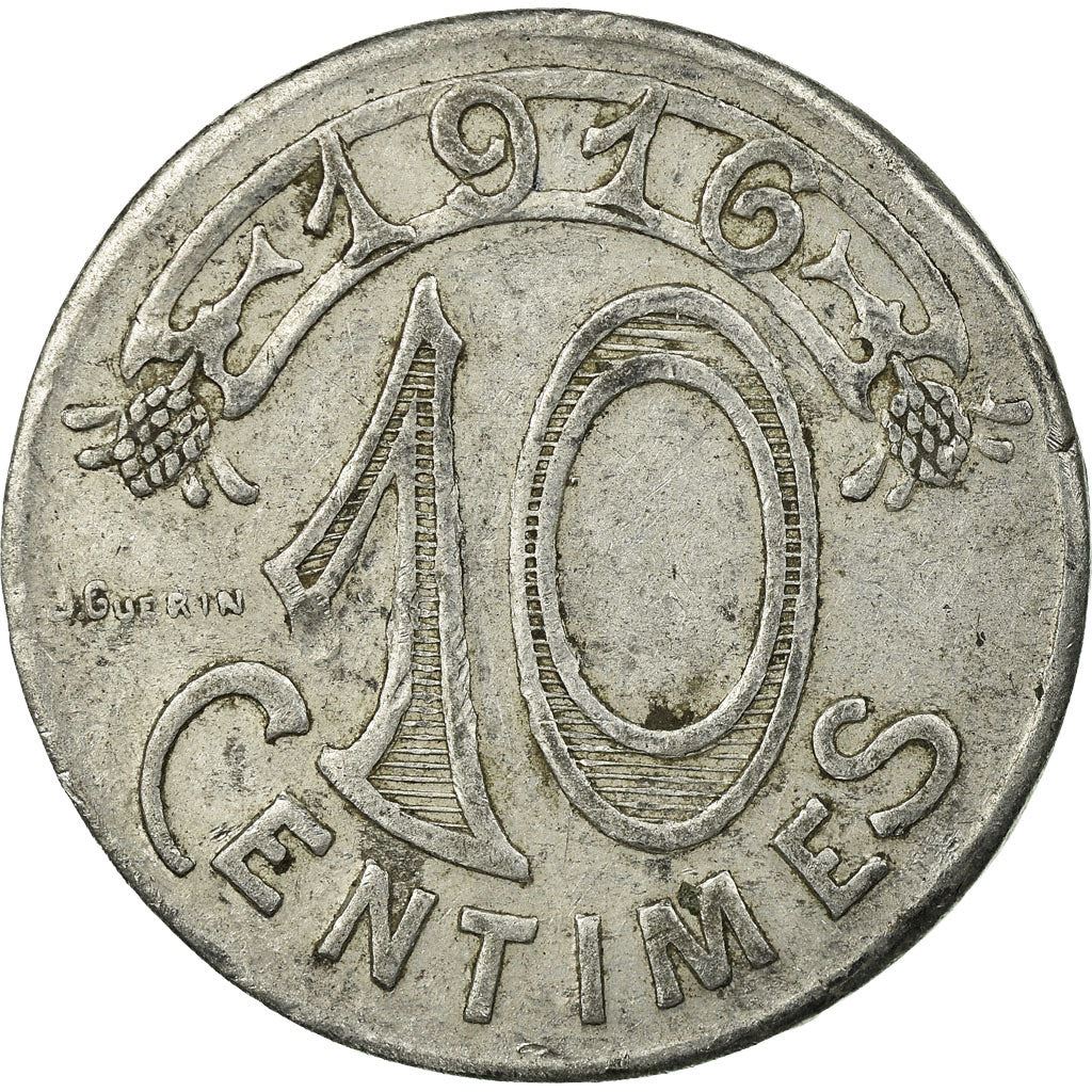 France Marseille | 10 Centimes Coin | Coat of Arms | Aluminium | Élie mon:10.2 | 1916