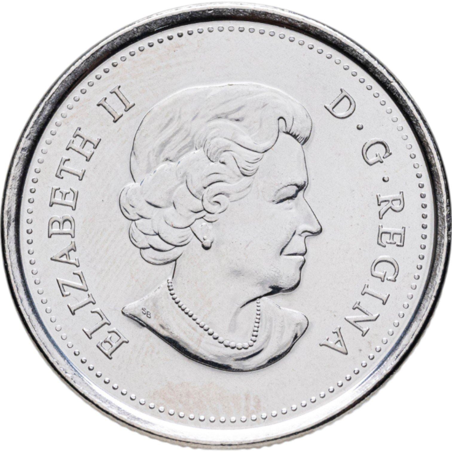 Canada | 25 Cents Coin | Canadian Flag | Nickel plated steel | KM:1851.2 | 2015