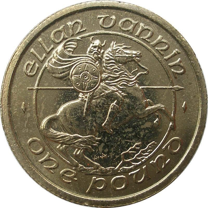 Isle of Man 1 Pound Coin | Queen Elizabeth II | Warrior | Horse | KM182 | 1987