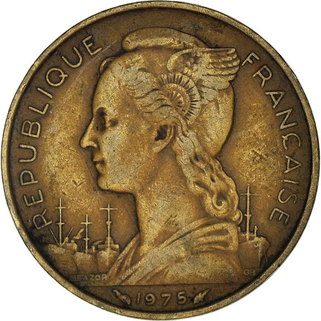 Afars and Issas | 20 Francs Coin | Marianne | Dhow | Ocean Liner | Km:15 | 1968 - 1975