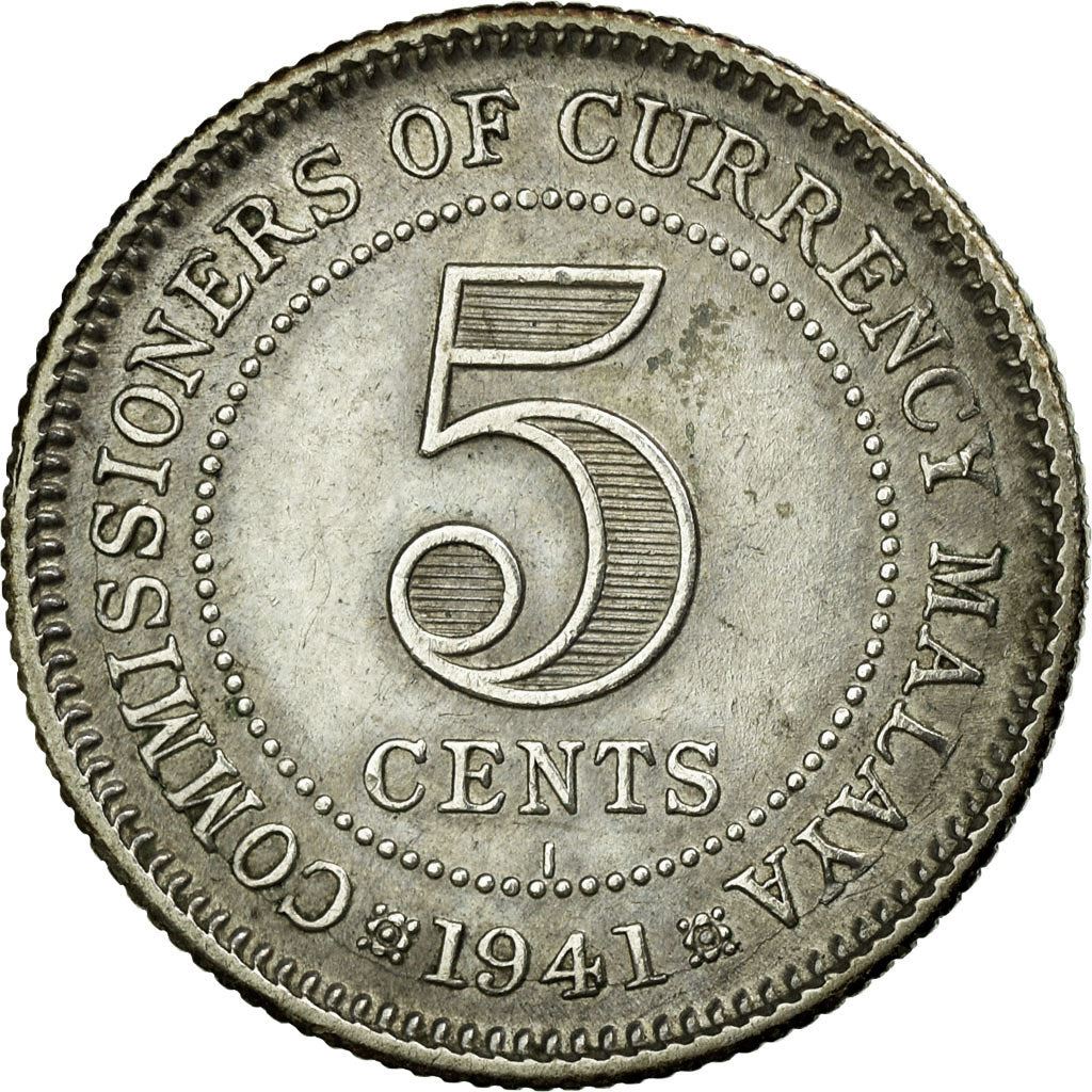 Malaya | 5 Cents Coin | George VI | Km:3 | 1939 - 1941