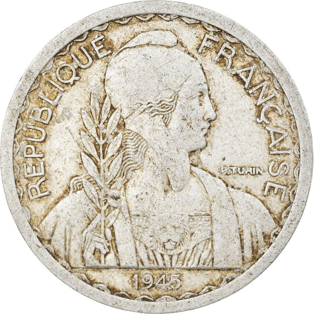 French Indochina | 20 Cents Coin | Rice plant | Km:29 | 1945