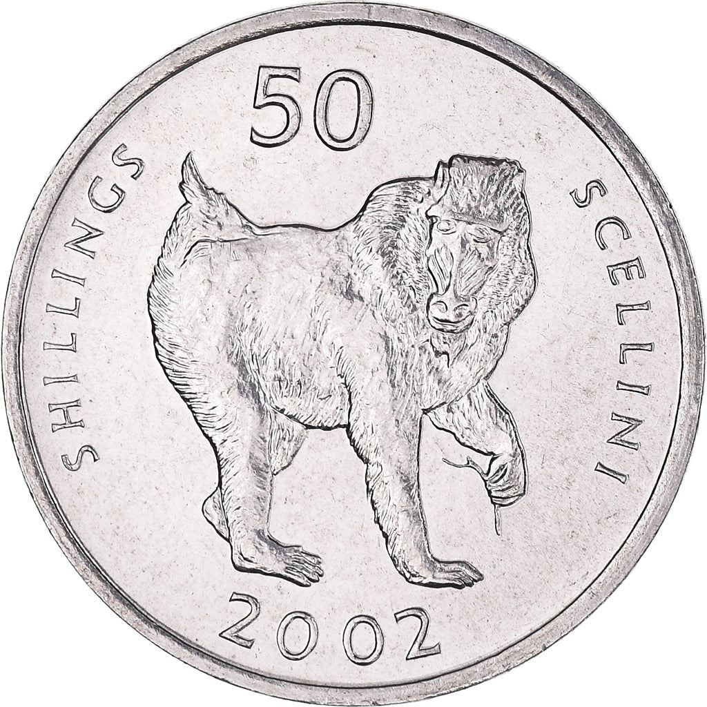 Somalia | 50 Shillings Coin | Mandrill Monkey | Km:111 | 2002