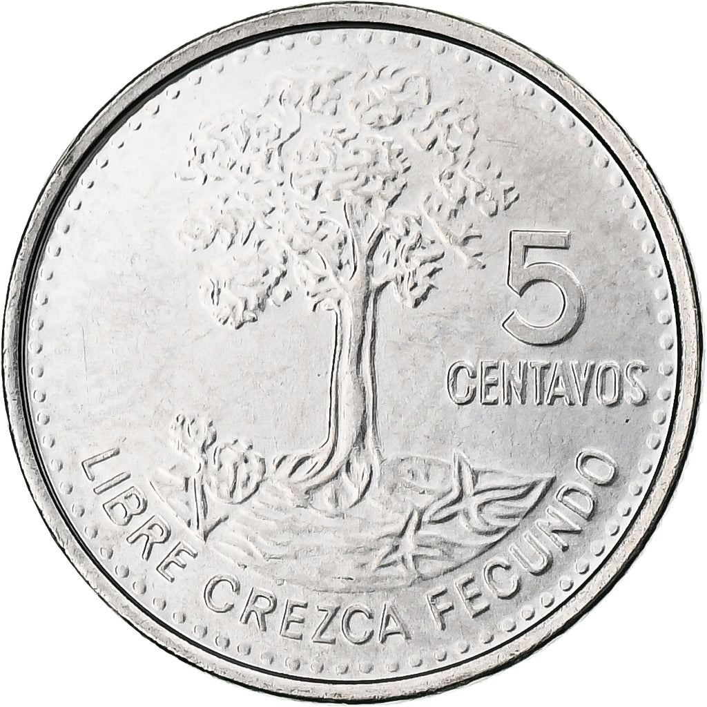 Guatemala | 5 Centavos Coin | Kapok Tree | Km:276.6A | 2009 - 2022