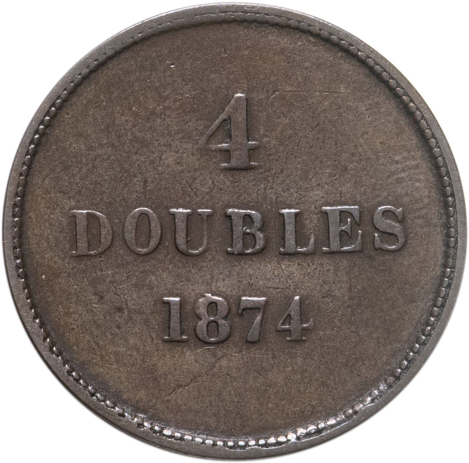 Moneta Guernsey 4 Doubles | Herb Guernsey | KM5 | 1864 - 1911