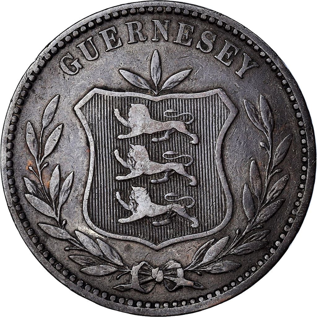 Guernsey 8 Doubles Coin | KM7 | 1864 - 1911