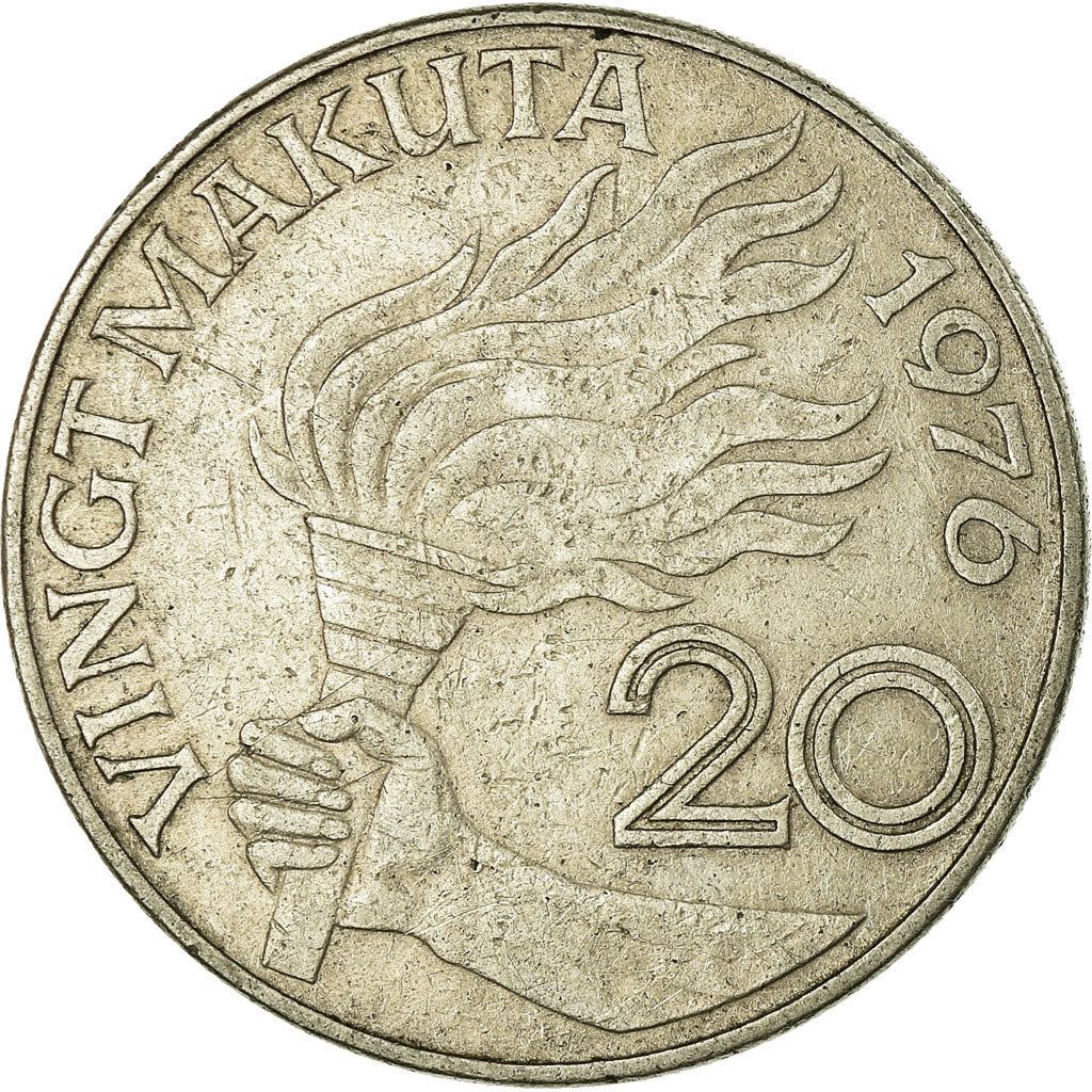 Zaire | 20 Makuta Coin | Mobutu Sese Seko | Km:8 | 1973 - 1976