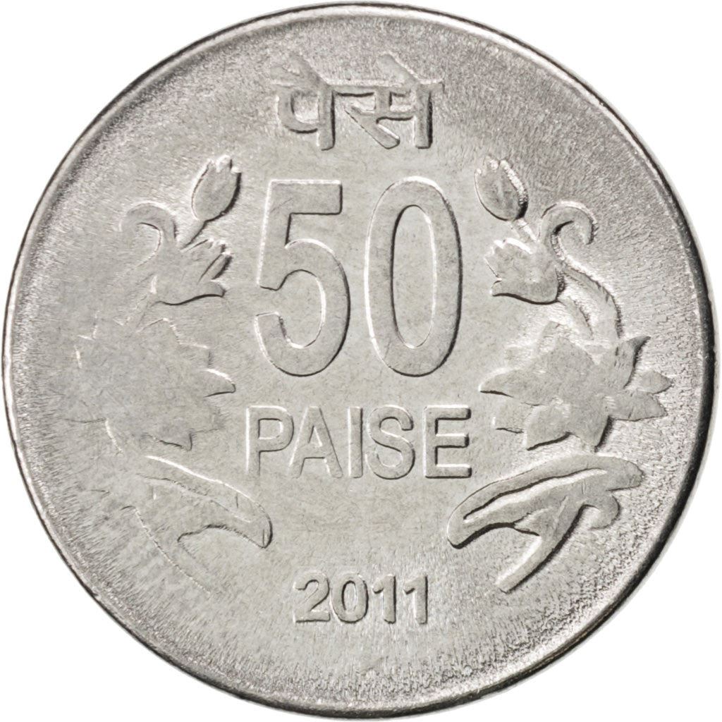 India | 50 Paise Coin | Lotus flowers | KM:398 | 2011 - 2016