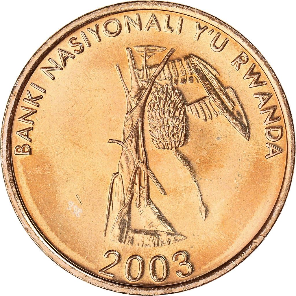 Rwanda | 10 Amafaranga Coin | Banana Tree | Km:24 | 2003