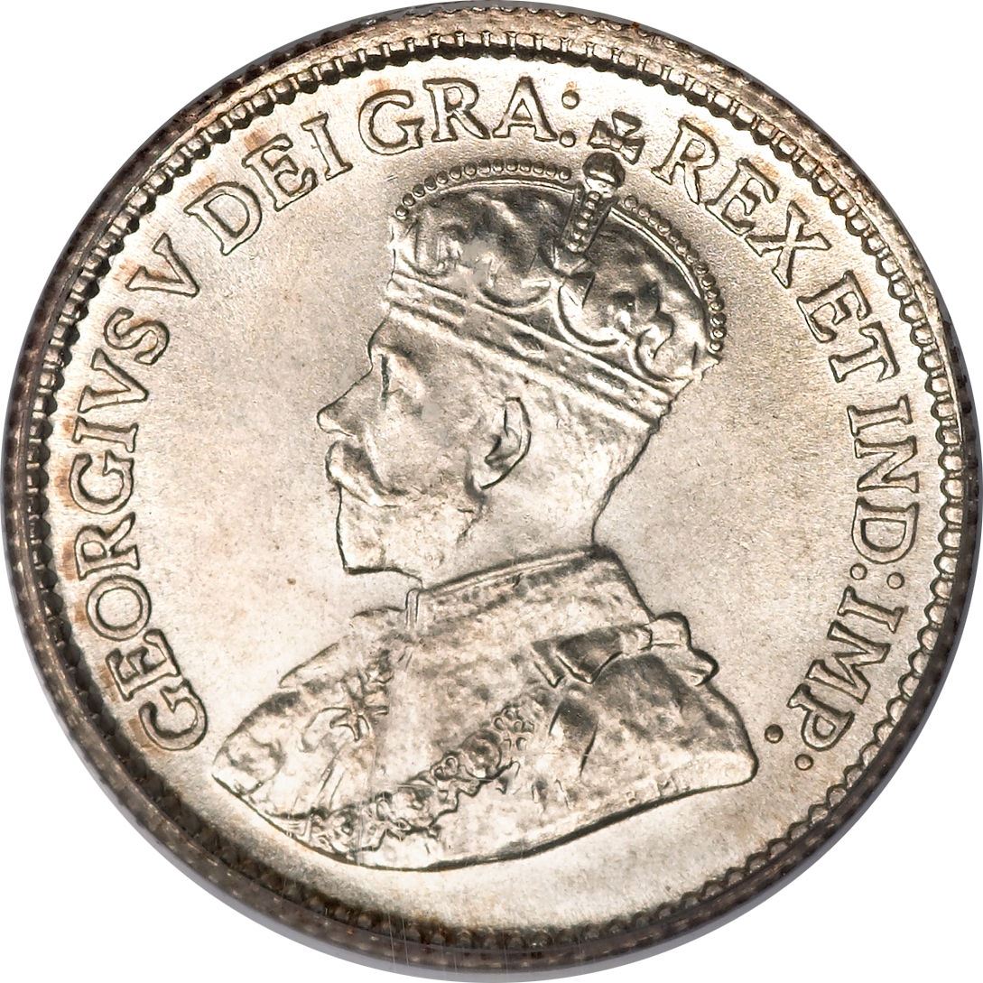 Canada 5 Cents Coin | King George V | Crown | KM22 | 1912 - 1919