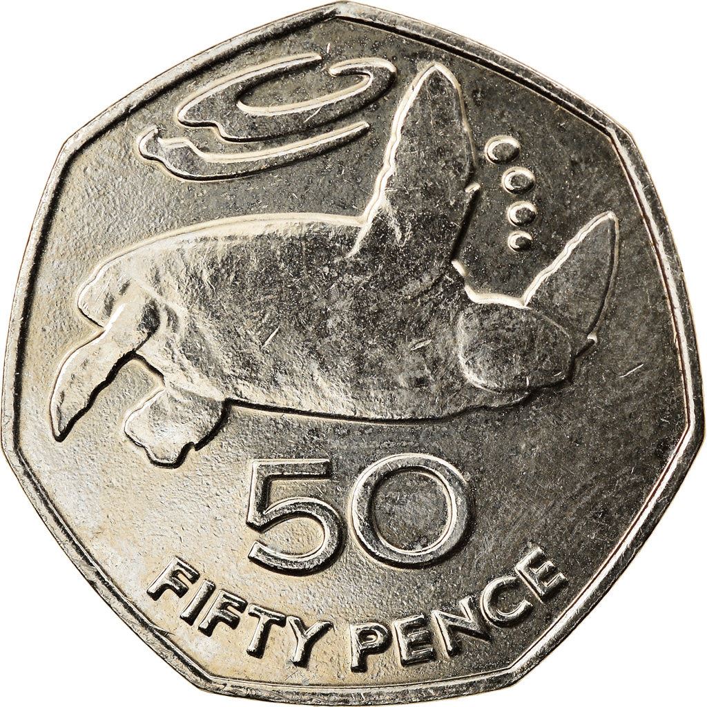 סנט הלנה ואסנשן | מטבע 50 פני | אליזבת השנייה | צב ירוק | KM:27 | 2003 - 2006