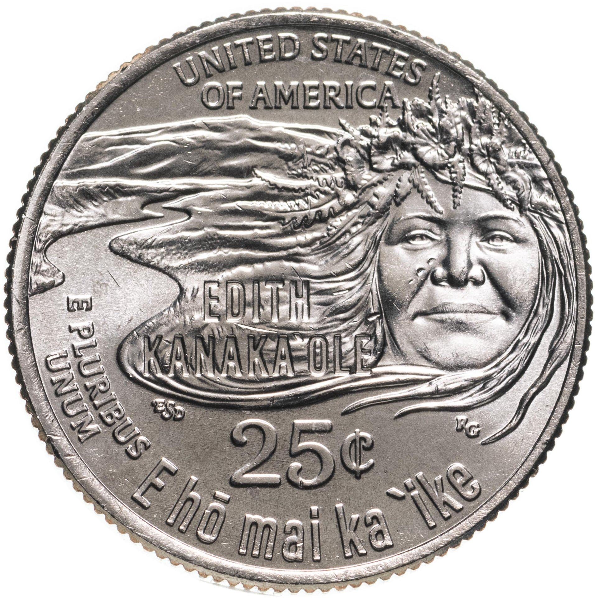 USA | 25 Cents Mønt | Edith Kanakaʻole | Km:779 | 2023