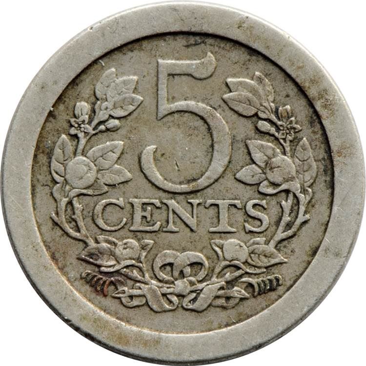 Münze der Niederlande 5 Cent Münze | Königin Wilhelmina | KM137 | 1907 - 1909