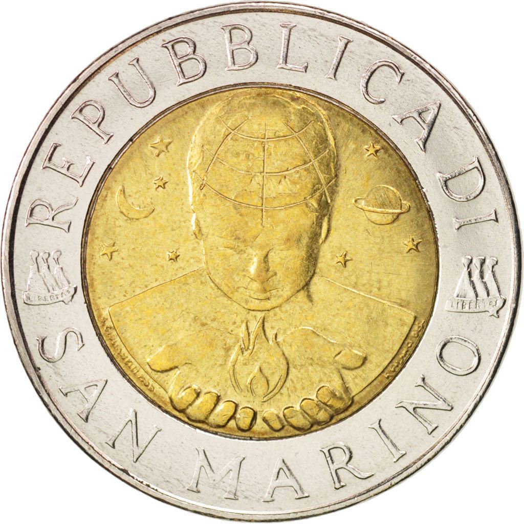 San Marino | 500 Lire Coin | Moon's surface | Km:394 | 1999
