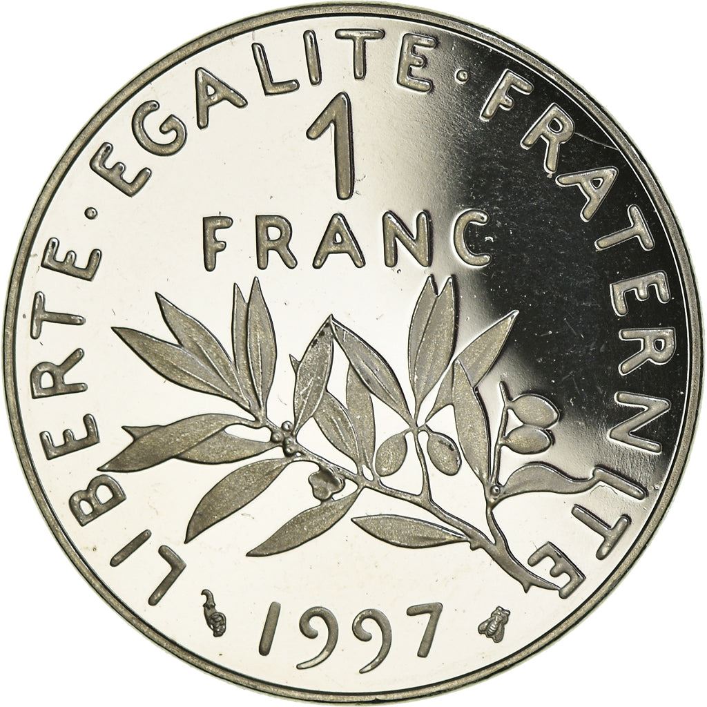 French 1 Franc Coin | Signature D'AP. O.ROTY | proof | KM925.2 | France | 1991 - 2001