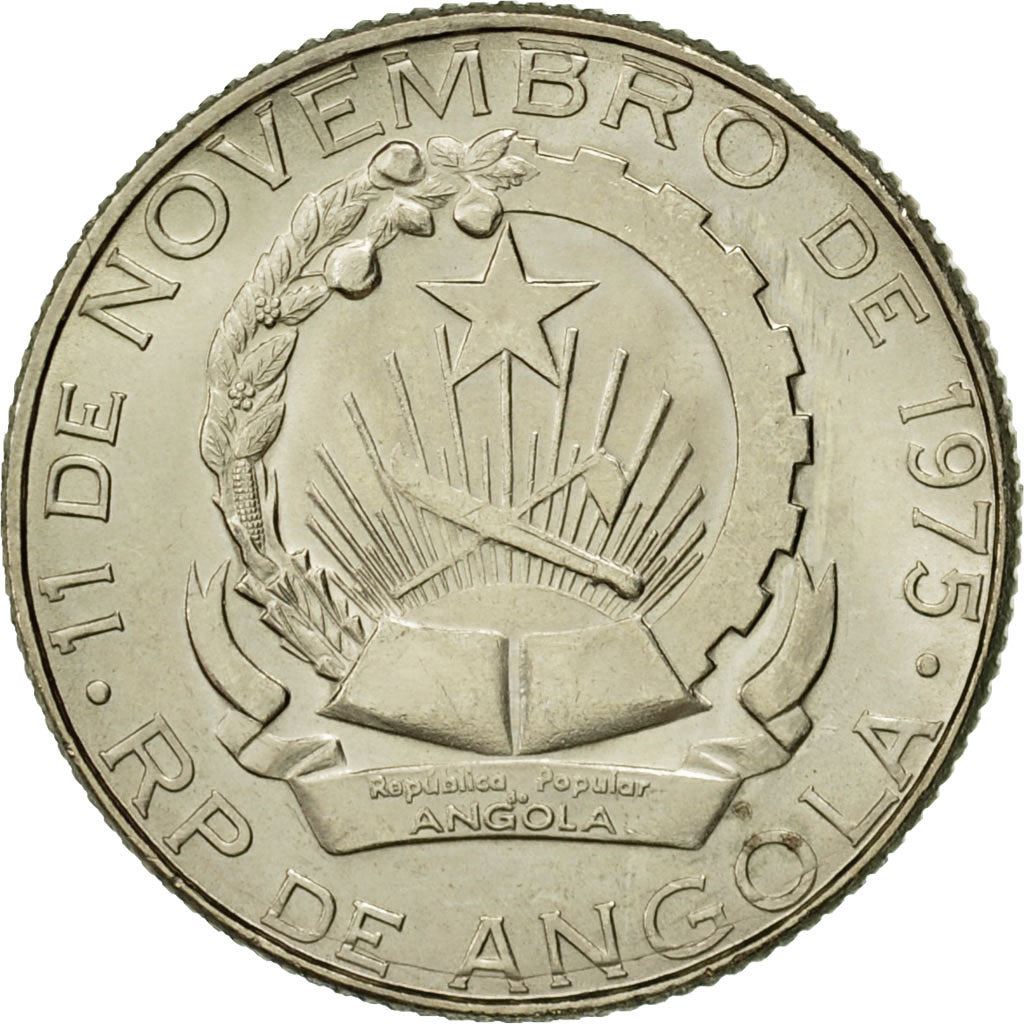 Angola | 2 Kwanzas Coin | Gear | Wreath | Km:84 | 1977