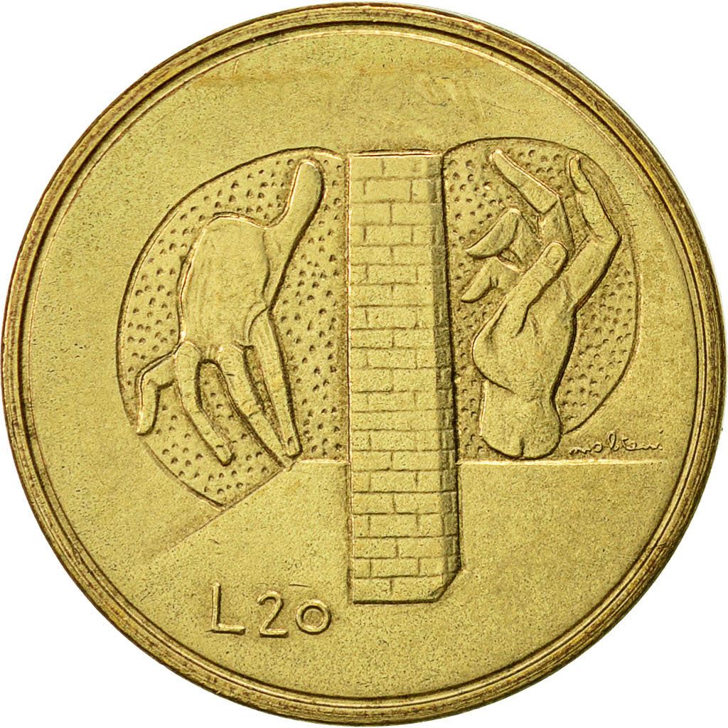 San Marino | 20 Lire Coin | Hands | Km:55 | 1976