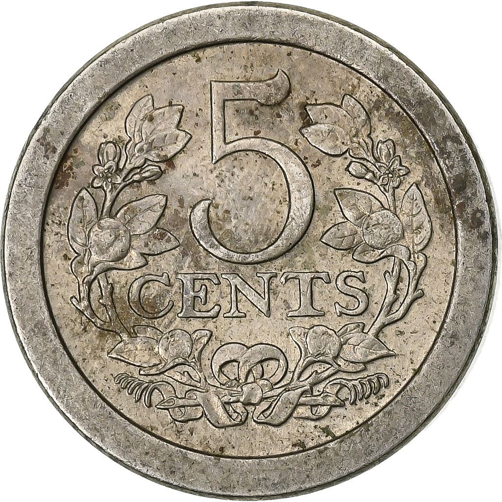 Netherlands | 5 Cents Coin | Copper-nickel | Crown | Wreath | KM:137 | 1907-1909