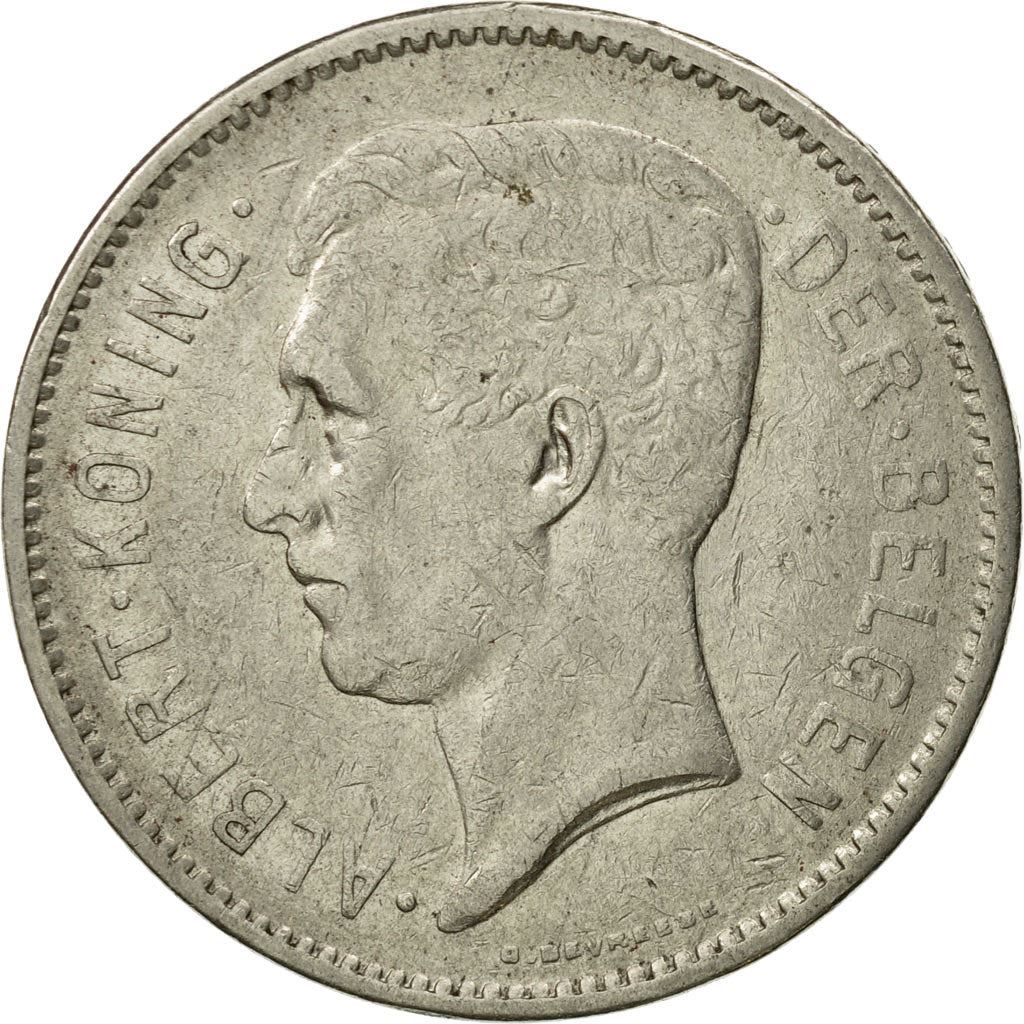 Belgian 1 Belga / 5 Francs Coin | Albert I Belgie | Star | Olive | KM98 | 1930 - 1933