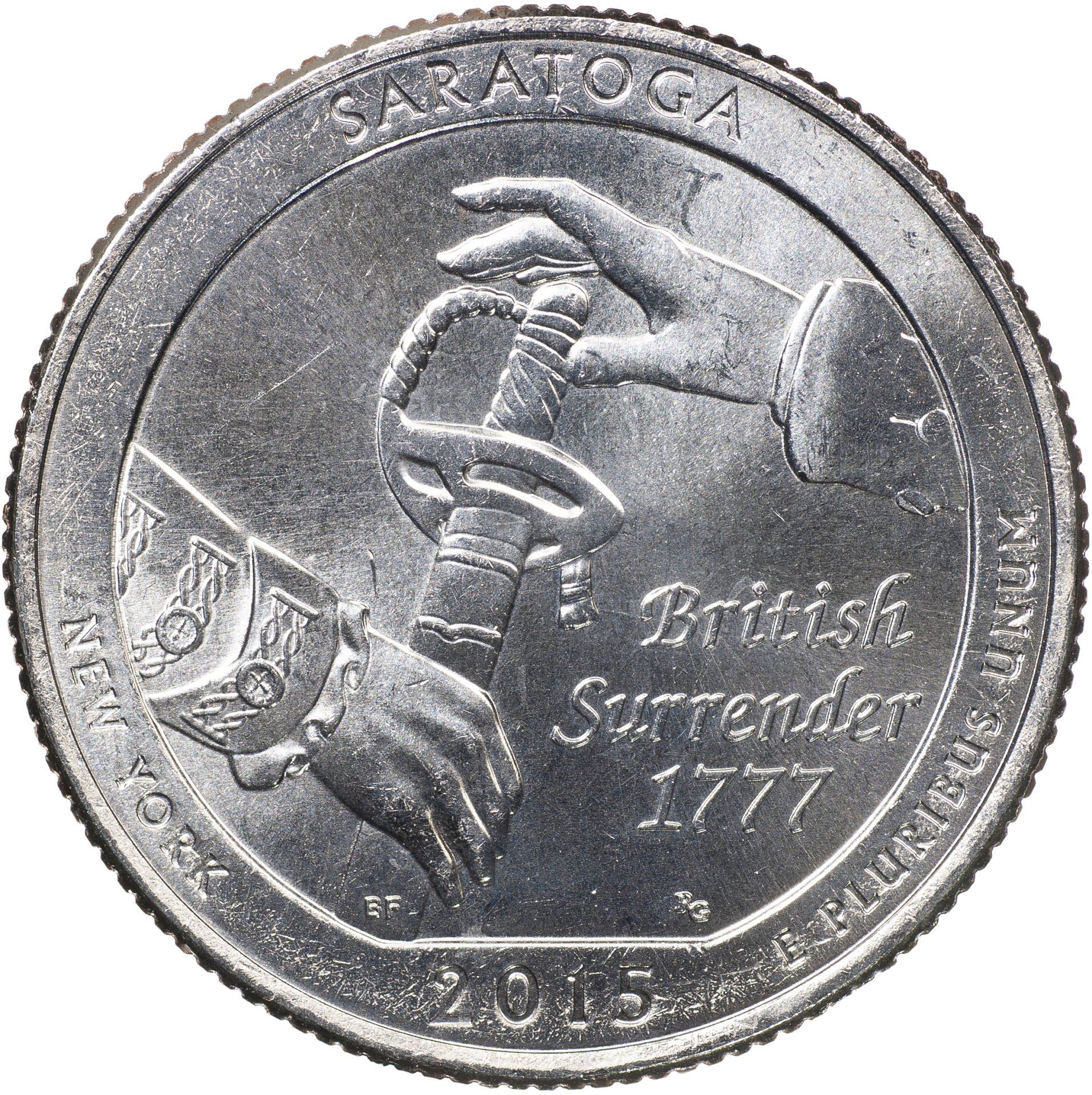 Estados Unidos | Moneda de 1/4 de dólar | Parque Histórico Nacional Saratoga | KM:601 | 2015