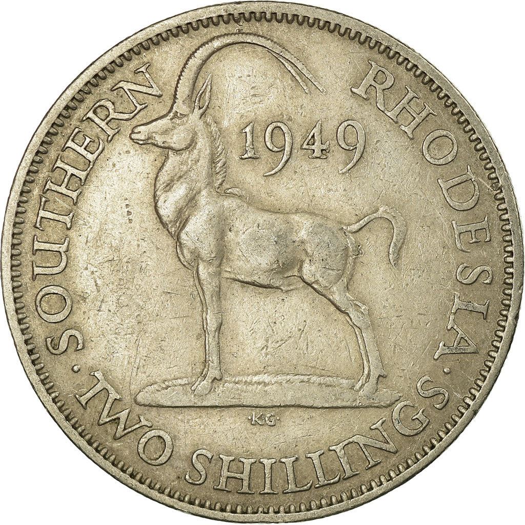 Southern Rhodesia | 2 Shillings Coin | George VI | Antelope | Km:23 | 1948 - 1952